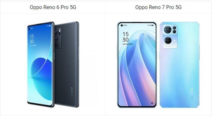 Oppo Reno 6 Pro 5G vs Reno 7 Pro 5G