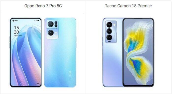 Oppo Reno 7 Pro 5G vs Tecno Camon 18 Premier