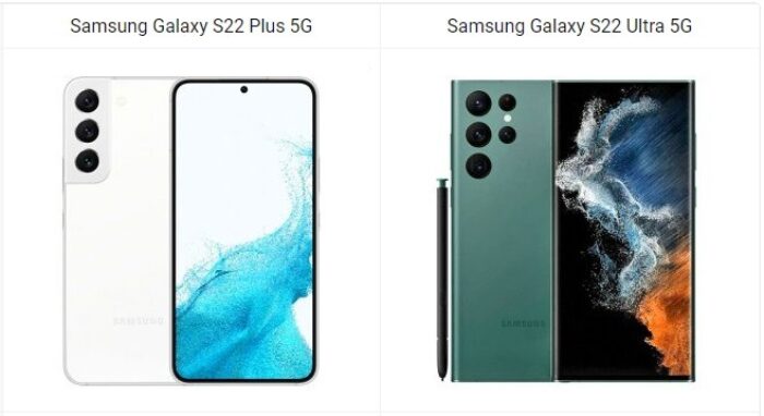 Samsung Galaxy S22 Plus 5G vs Galaxy S22 Ultra 5G