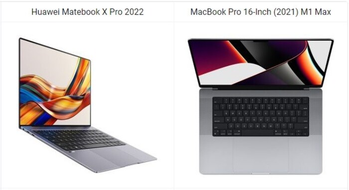 Matebook X Pro 2022 vs MacBook Pro 16-Inch (2021) M1 Max