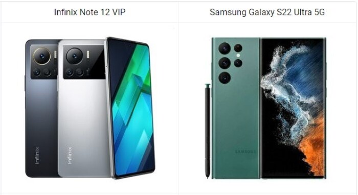Infinix Note 12 VIP vs Samsung Galaxy S22 Ultra 5G