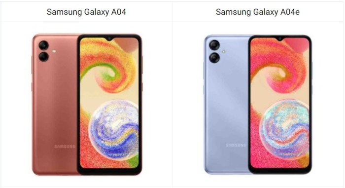 Galaxy A04 vs Galaxy A04e