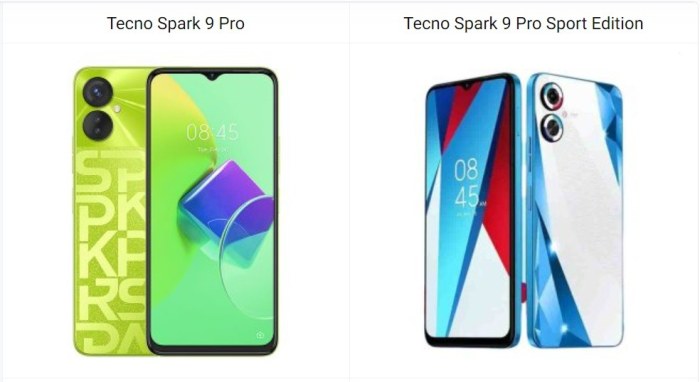 Tecno Spark 9 Pro vs Spark 9 Pro Sport Edition