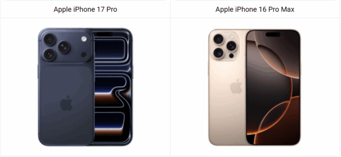 iPhone 17 Pro vs iPhone 16 Pro Max