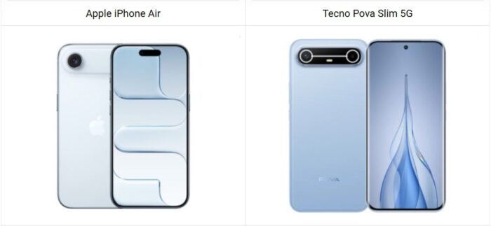 Apple iPhone Air vs Tecno Pova Slim 5G