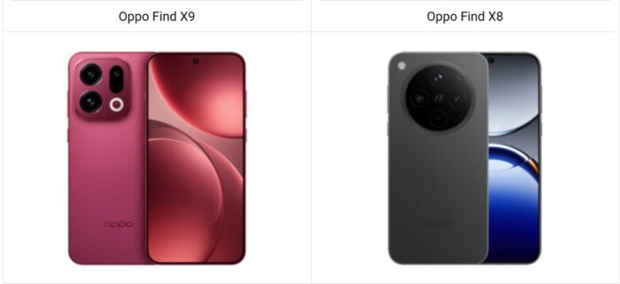 Oppo Find X9 vs Find X8
