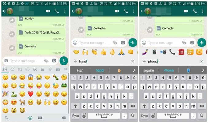 Whatsapp emoji search