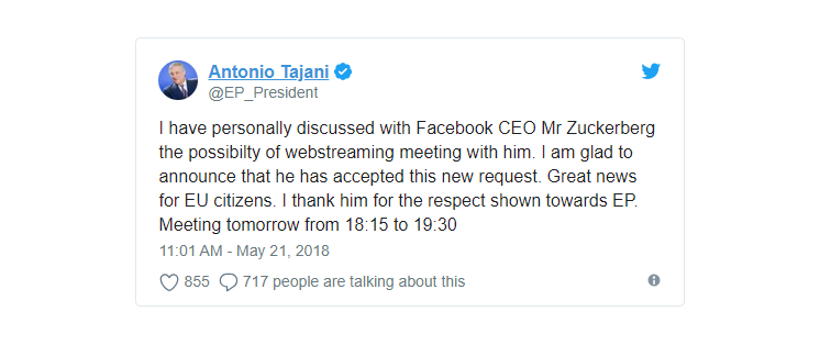 Mark Zuckerberg Kuhojiwa Kesho na Wabunge wa Ulaya