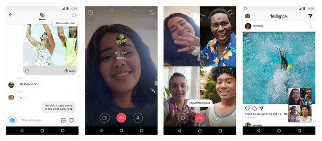 Sehemu ya Video chat kupitia Instagram