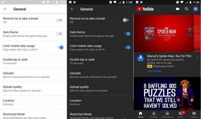 Sasa Tumia (Dark Theme) Kwenye App ya YouTube ya Android