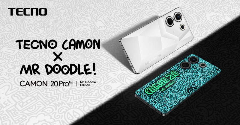 Muonekano wa TECNO Camon 20 Mr Doodle Edition