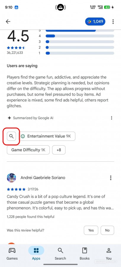 Google is Introducing a Search Bar Within Play Store Reviews 5